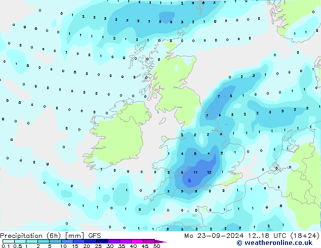 Z500/Regen(+SLP)/Z850 GFS ma 23.09.2024 18 UTC