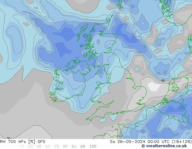 RH 700 hPa GFS sab 28.09.2024 00 UTC