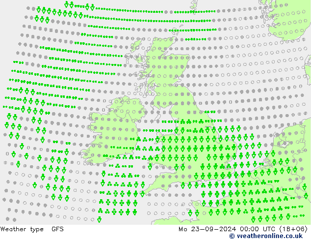 Tipo di precipitazione GFS lun 23.09.2024 00 UTC
