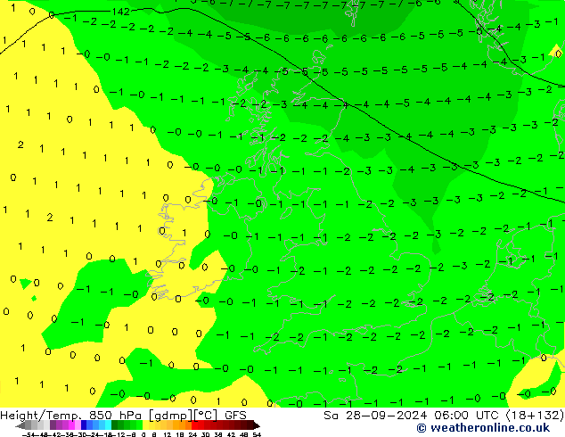 Z500/Rain (+SLP)/Z850 GFS sáb 28.09.2024 06 UTC