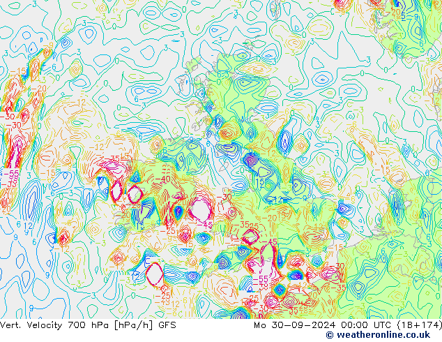 Vert. Velocity 700 hPa GFS Mo 30.09.2024 00 UTC