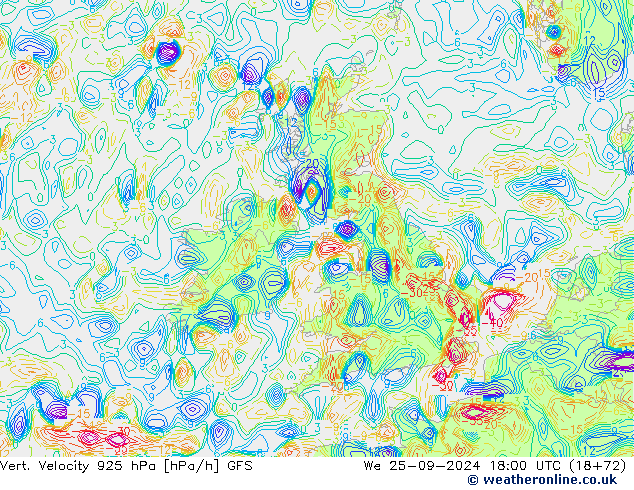 Vert. Velocity 925 hPa GFS We 25.09.2024 18 UTC