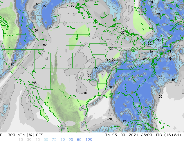 300 hPa Nispi Nem GFS Per 26.09.2024 06 UTC