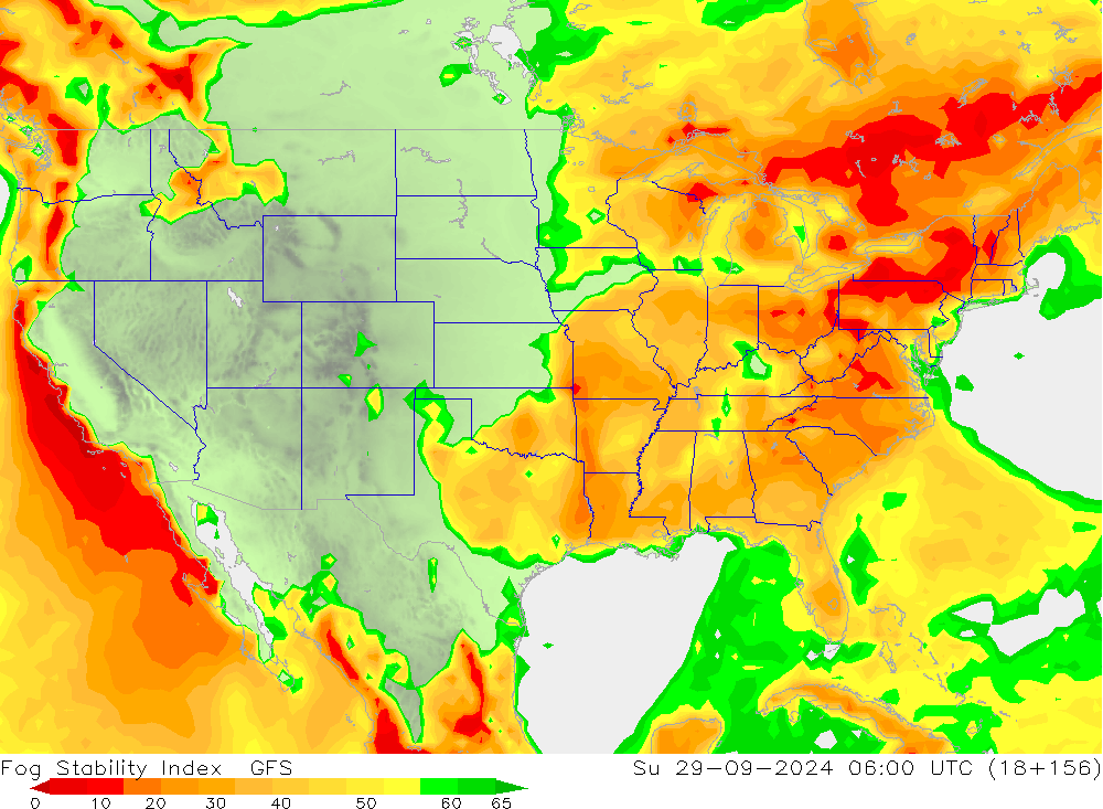 Fog Stability Index GFS So 29.09.2024 06 UTC