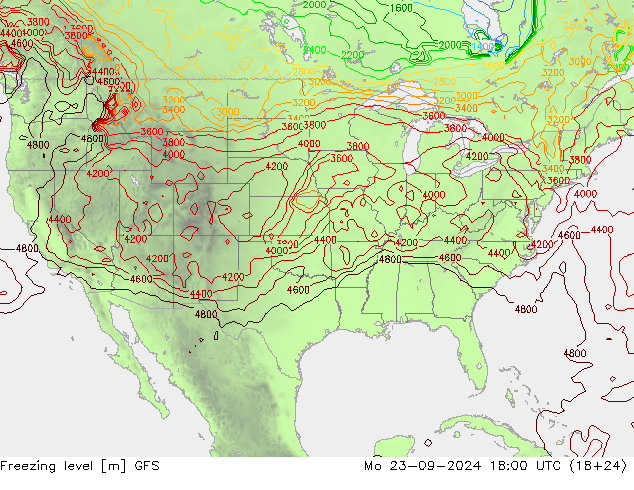 Freezing level GFS  23.09.2024 18 UTC