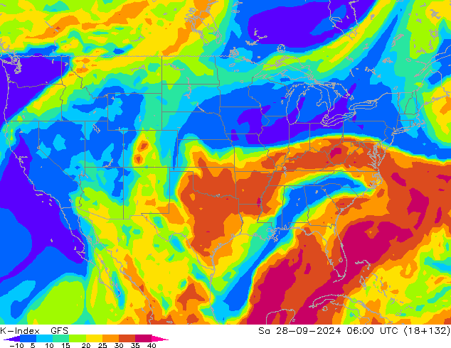 K-Index GFS septembre 2024