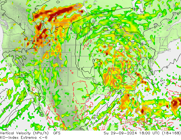 Convection-Index GFS Вс 29.09.2024 18 UTC