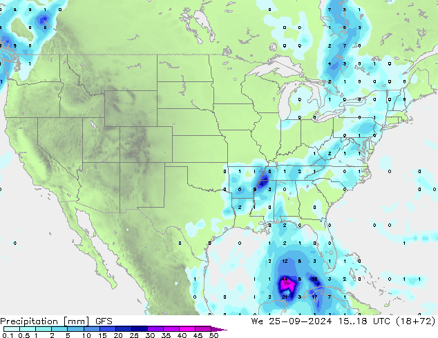 Neerslag GFS wo 25.09.2024 18 UTC