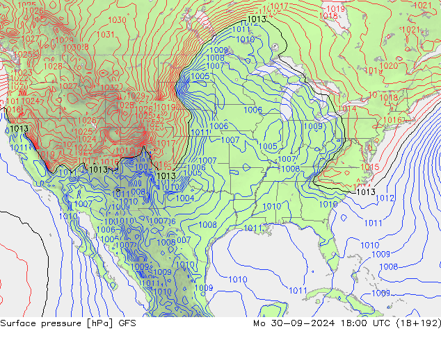 GFS: lun 30.09.2024 18 UTC