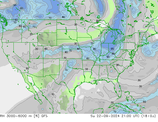 RH 3000-6000 m GFS Вс 22.09.2024 21 UTC