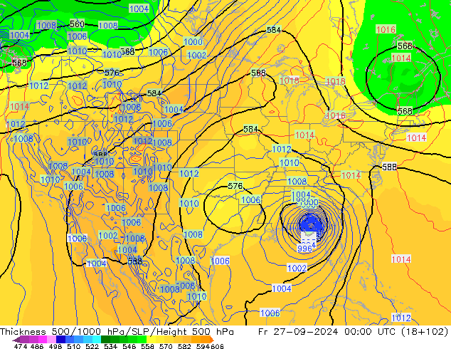 Thck 500-1000hPa GFS Fr 27.09.2024 00 UTC