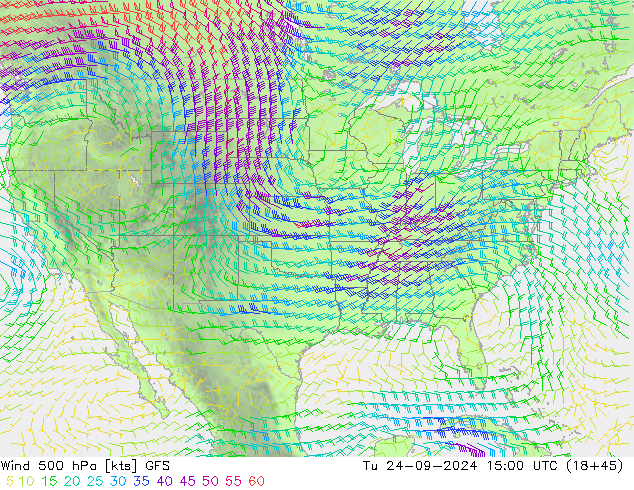  500 hPa GFS  24.09.2024 15 UTC