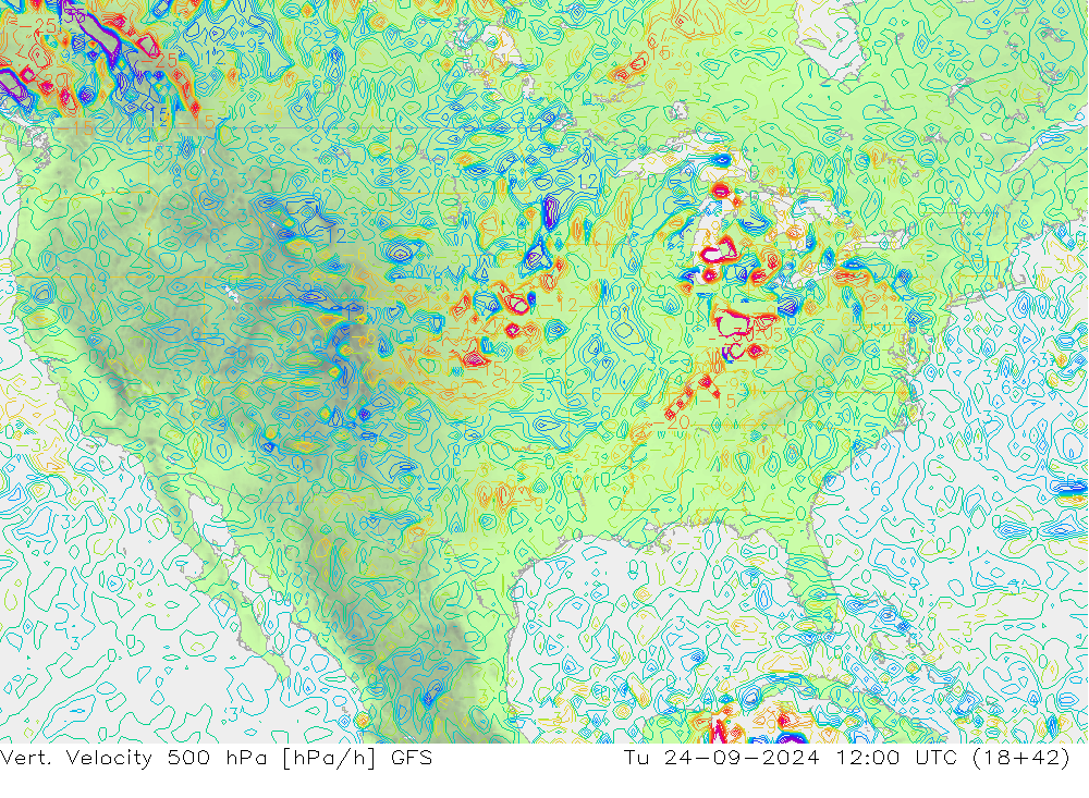 500 hPa Dikey Hız GFS Sa 24.09.2024 12 UTC