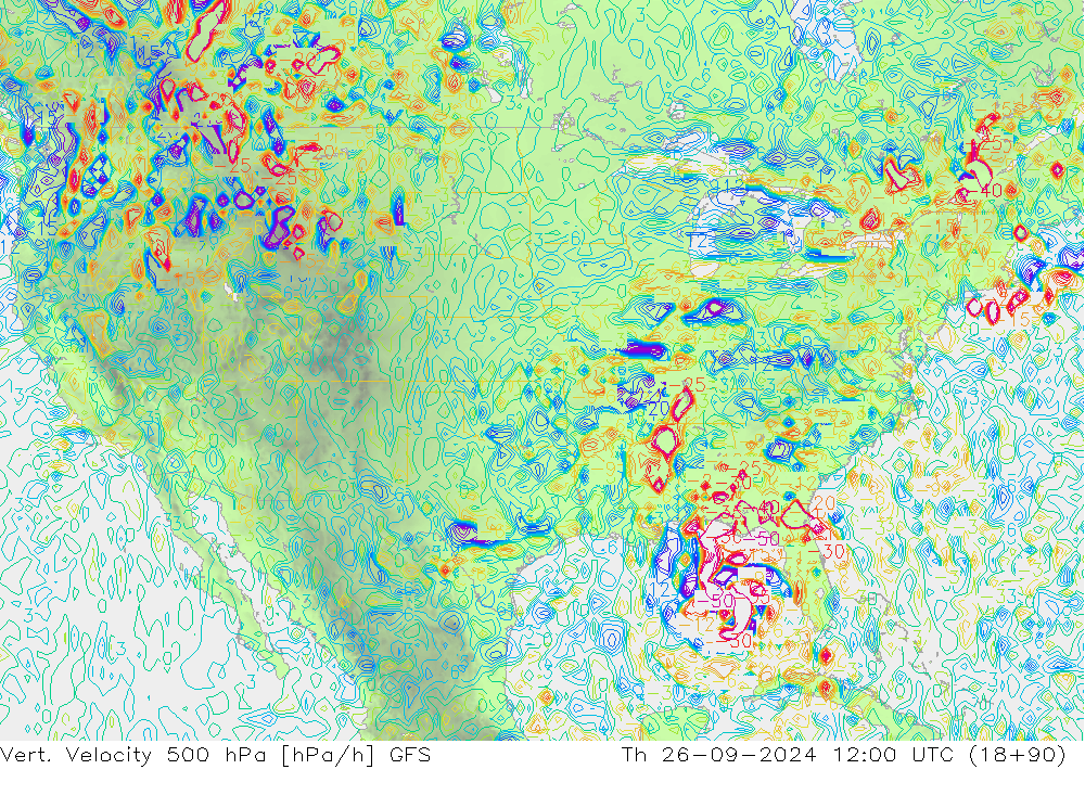 Vert. Velocity 500 hPa GFS gio 26.09.2024 12 UTC