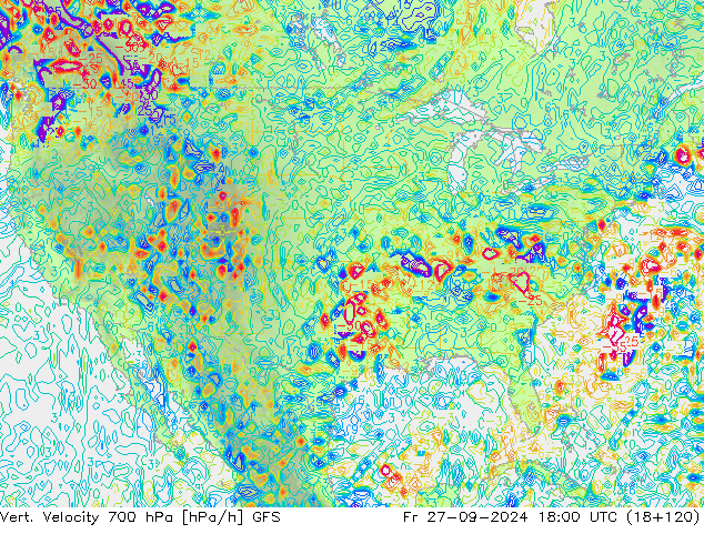 Vert. Velocity 700 hPa GFS pt. 27.09.2024 18 UTC