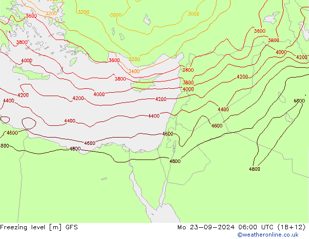 Freezing level GFS Mo 23.09.2024 06 UTC