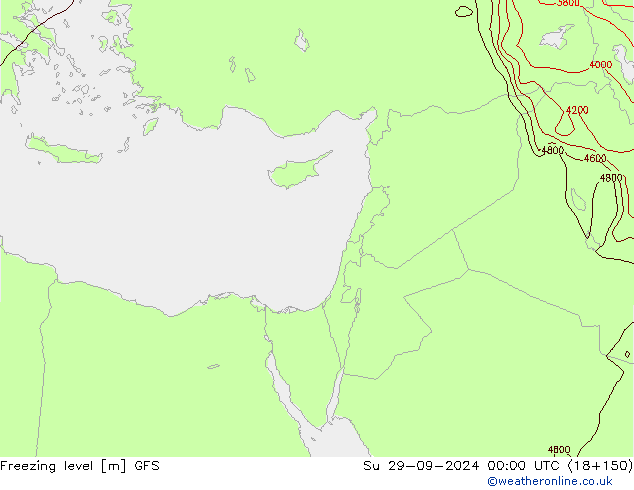 Freezing level GFS Su 29.09.2024 00 UTC