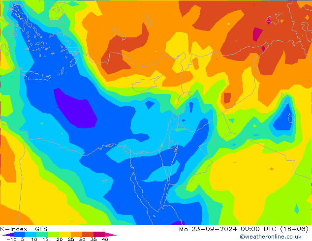 K-Index GFS Seg 23.09.2024 00 UTC