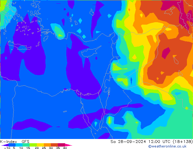 K-Index GFS Sa 28.09.2024 12 UTC