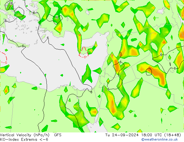 Convection-Index GFS  24.09.2024 18 UTC