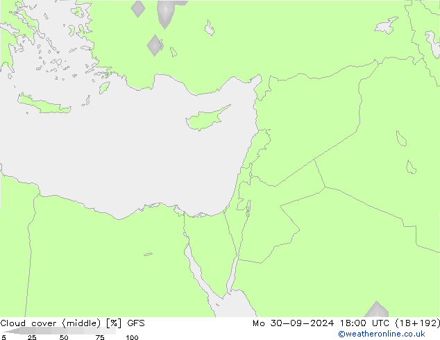 Nubes medias GFS lun 30.09.2024 18 UTC