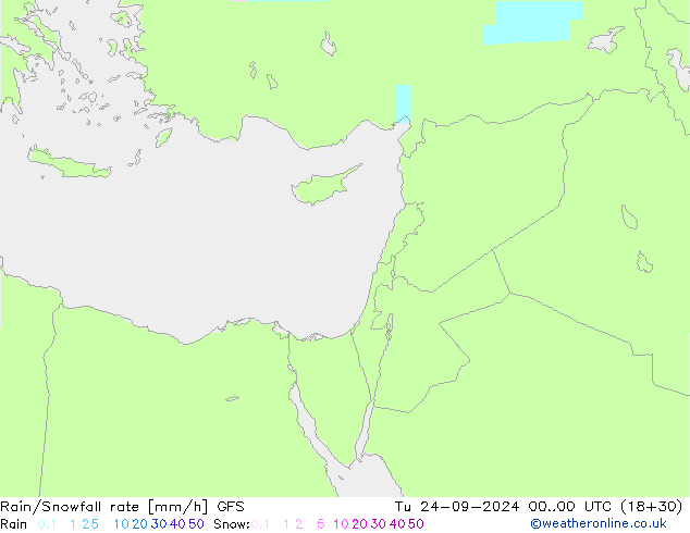 Rain/Snowfall rate GFS  24.09.2024 00 UTC