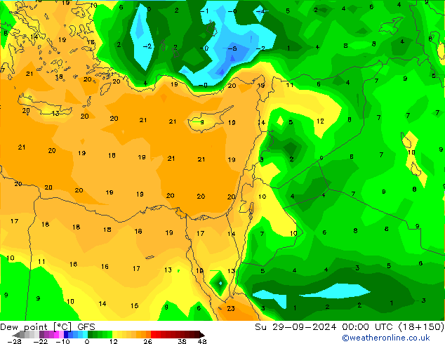 Taupunkt GFS So 29.09.2024 00 UTC