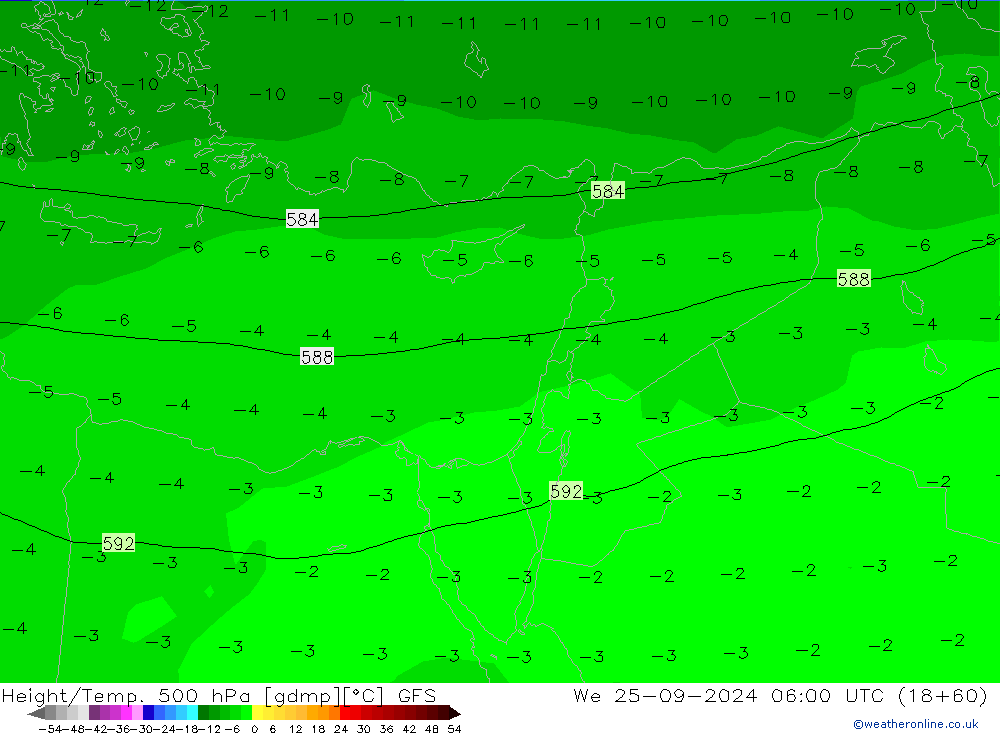 Z500/Rain (+SLP)/Z850 GFS St 25.09.2024 06 UTC