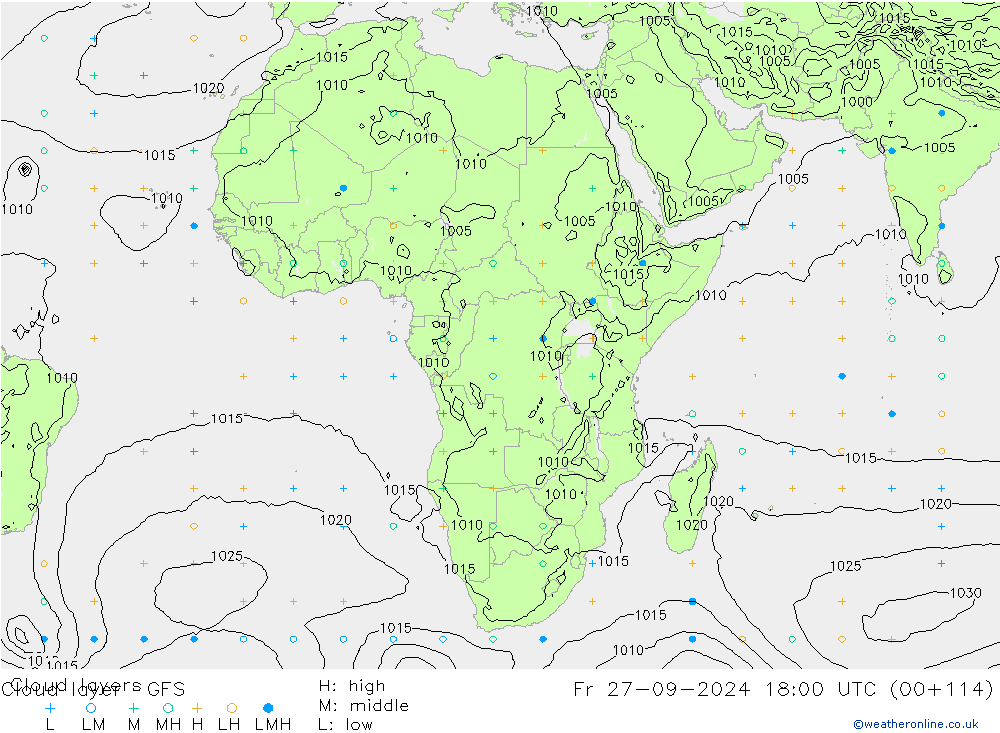 Chmura warstwa GFS pt. 27.09.2024 18 UTC