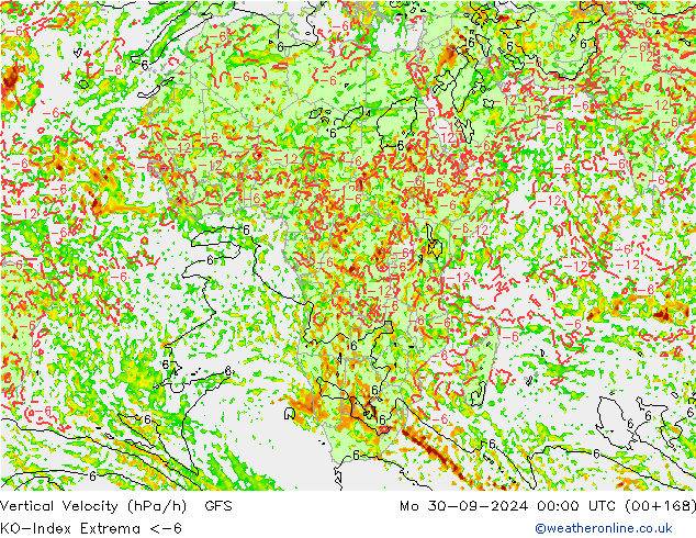 Convection-Index GFS lun 30.09.2024 00 UTC