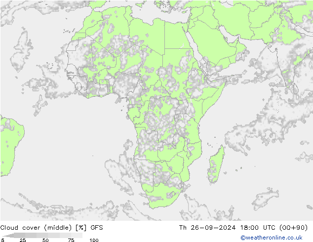 Bewolking (Middelb.) GFS do 26.09.2024 18 UTC