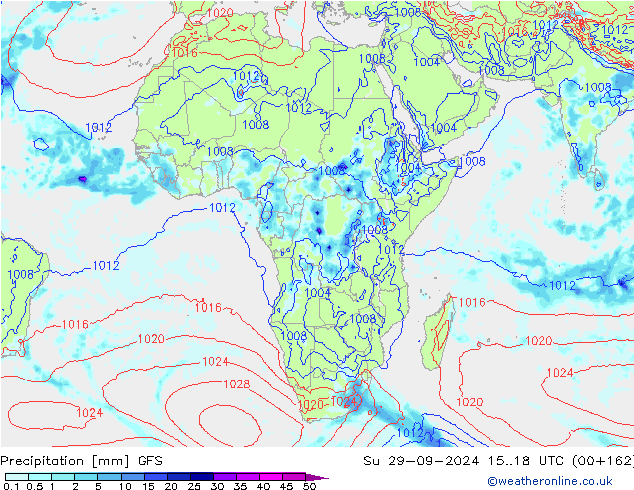 Niederschlag GFS So 29.09.2024 18 UTC