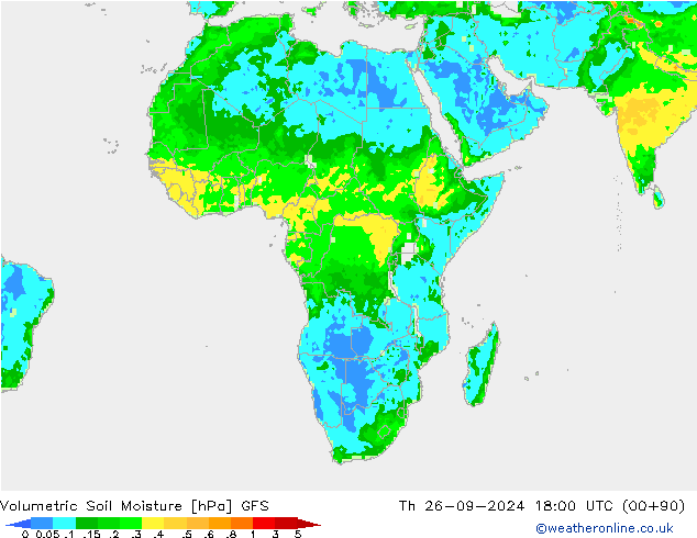 Volumetric Soil Moisture GFS  26.09.2024 18 UTC