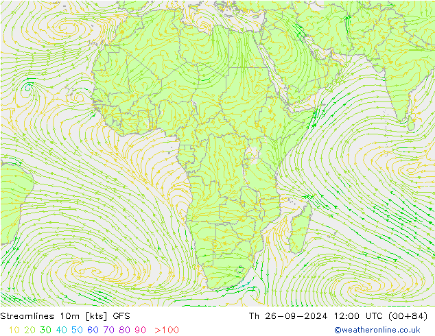 Stromlinien 10m GFS Do 26.09.2024 12 UTC