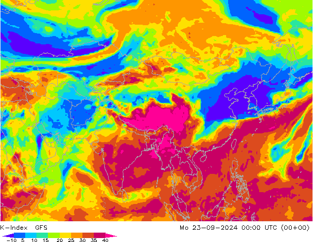 K-Index GFS Po 23.09.2024 00 UTC