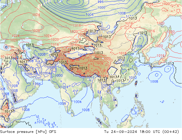 GFS: wto. 24.09.2024 18 UTC