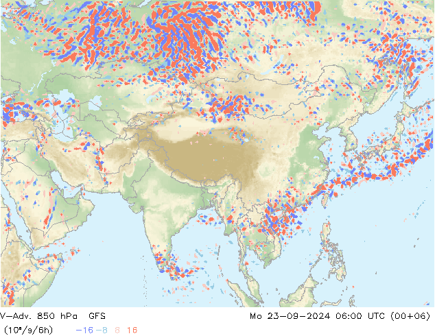 V-Adv. 850 hPa GFS lun 23.09.2024 06 UTC