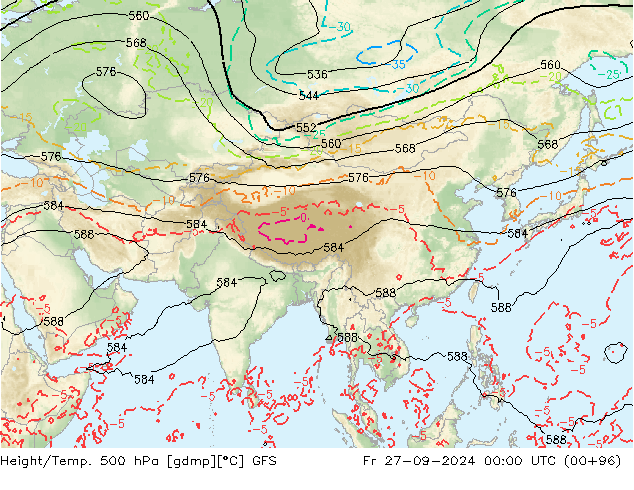 Z500/Regen(+SLP)/Z850 GFS vr 27.09.2024 00 UTC