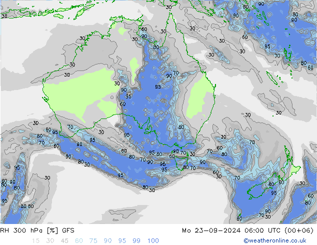 RV 300 hPa GFS ma 23.09.2024 06 UTC