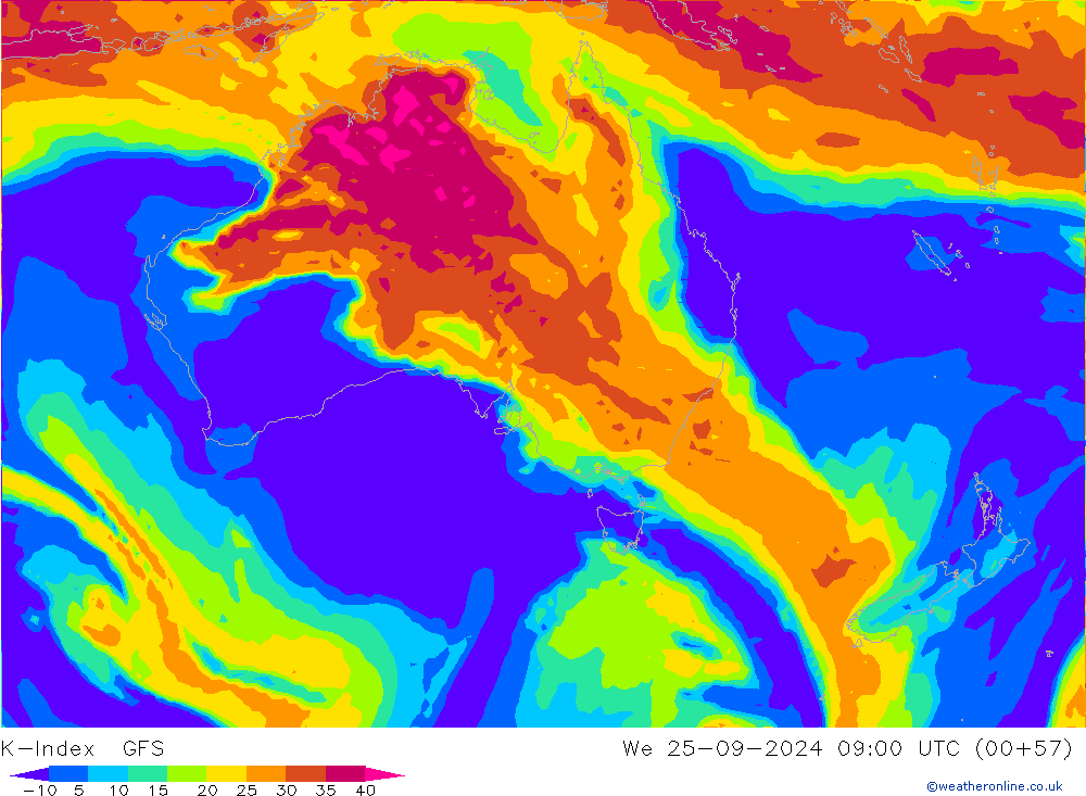 K-Index GFS wo 25.09.2024 09 UTC