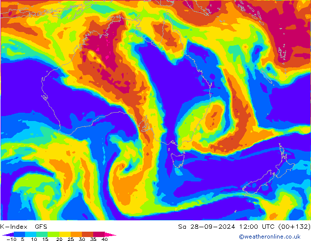 K-Index GFS Sa 28.09.2024 12 UTC