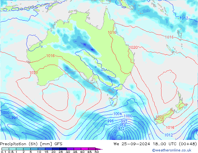 Z500/Rain (+SLP)/Z850 GFS  25.09.2024 00 UTC