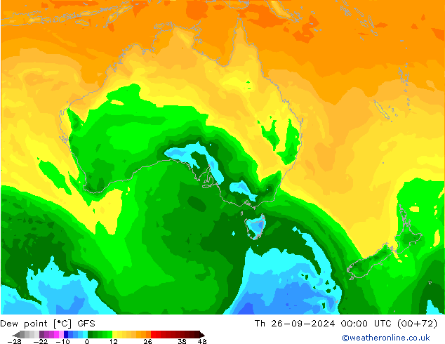 Dauwpunt GFS do 26.09.2024 00 UTC