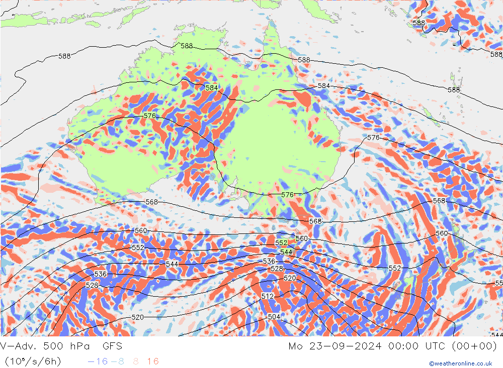 V-Adv. 500 hPa GFS Mo 23.09.2024 00 UTC