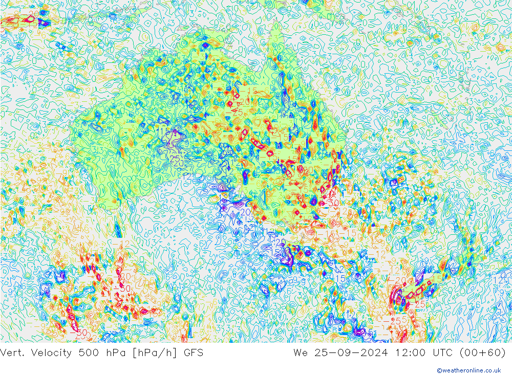 Vert. Velocity 500 hPa GFS We 25.09.2024 12 UTC