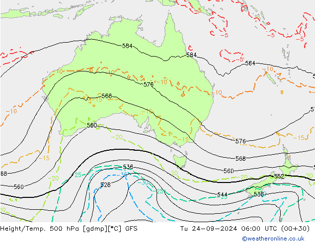 Z500/Rain (+SLP)/Z850 GFS Ter 24.09.2024 06 UTC