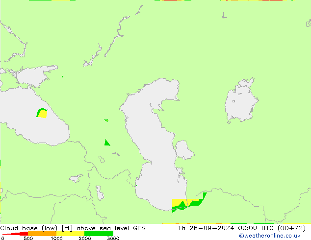 Cloud base (low) GFS Th 26.09.2024 00 UTC