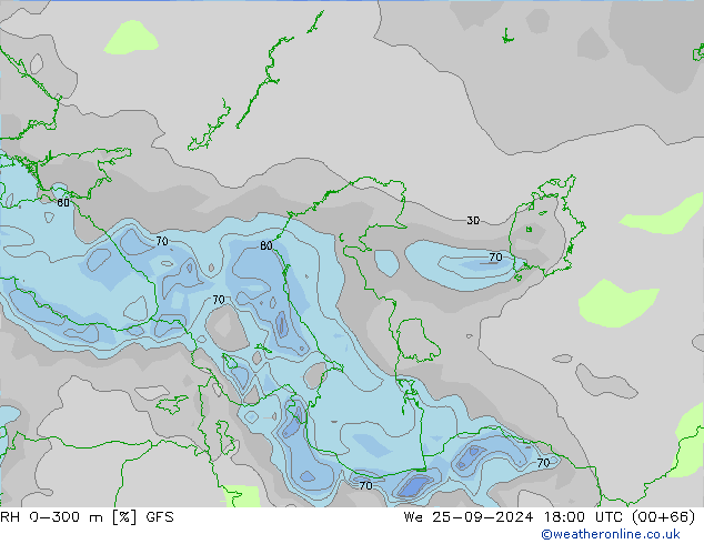 0-300 m Nispi Nem GFS Çar 25.09.2024 18 UTC