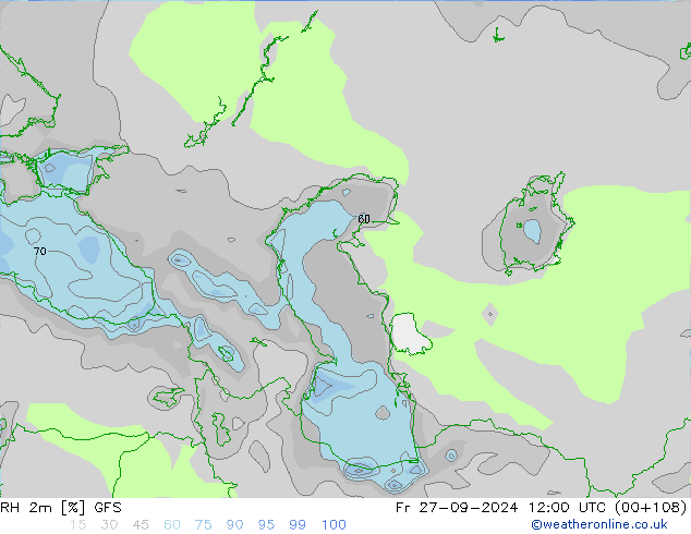 RH 2m GFS пт 27.09.2024 12 UTC