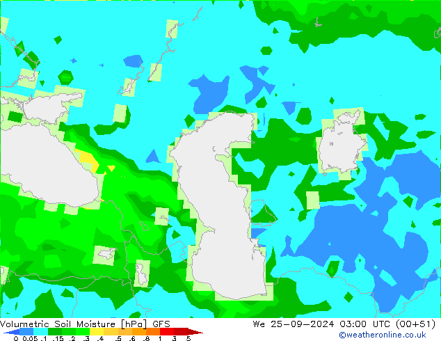 Volumetric Soil Moisture GFS St 25.09.2024 03 UTC